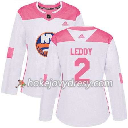 Dámské Hokejový Dres New York Islanders Nick Leddy 2 Bílá 2017-2018 Adidas Růžová Fashion Authentic